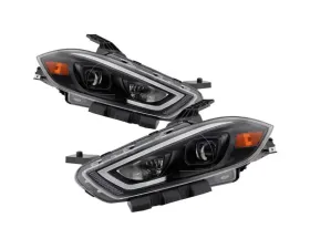 Xtune Black DRL Light Bar Projector Headlights HID Models Only Dodge Dart 2013-2016