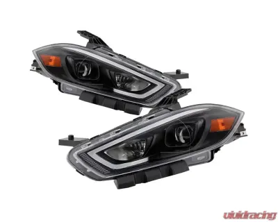 Xtune Black DRL Light Bar Projector Headlights HID Models Only Dodge Dart 2013-2016 - PRO-JH-DDART13-HID-LB-BK