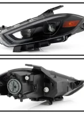 Xtune Black DRL Light Bar Projector Headlights HID Models Only Dodge Dart 2013-2016                                     - PRO-JH-DDART13-HID-LB-BK - Image 2