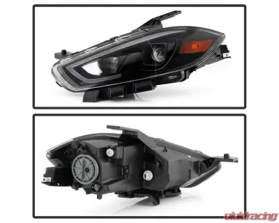 Xtune Black DRL Light Bar Projector Headlights HID Models Only Dodge Dart 2013-2016 - PRO-JH-DDART13-HID-LB-BK