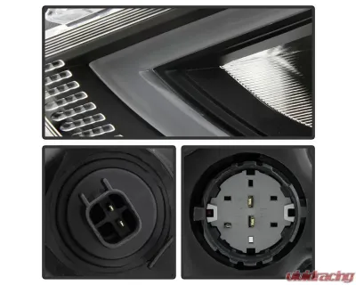 Xtune Black DRL Light Bar Projector Headlights HID Models Only Dodge Dart 2013-2016 - PRO-JH-DDART13-HID-LB-BK