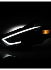 Xtune Black DRL Light Bar Projector Headlights HID Models Only Dodge Dart 2013-2016                                     - PRO-JH-DDART13-HID-LB-BK - Image 7