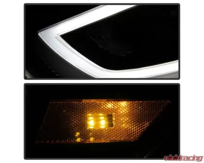 Xtune Black DRL Light Bar Projector Headlights HID Models Only Dodge Dart 2013-2016 - PRO-JH-DDART13-HID-LB-BK