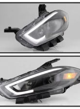 Xtune Black DRL Light Bar Projector Headlights HID Models Only Dodge Dart 2013-2016                                     - PRO-JH-DDART13-HID-LB-BK - Image 9