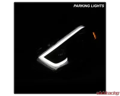 Xtune Black DRL Light Bar Projector Headlights HID Models Only Dodge Dart 2013-2016 - PRO-JH-DDART13-HID-LB-BK
