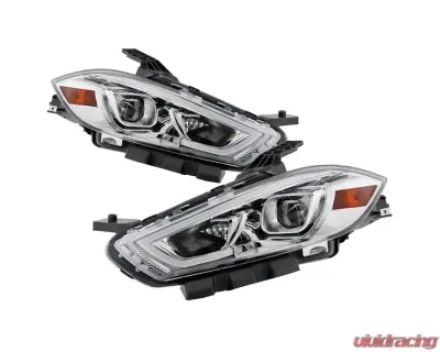 Xtune Chrome DRL Light Bar Projector Headlights HID Models Only Dodge Dart 2013-2016 - PRO-JH-DDART13-HID-LB-C