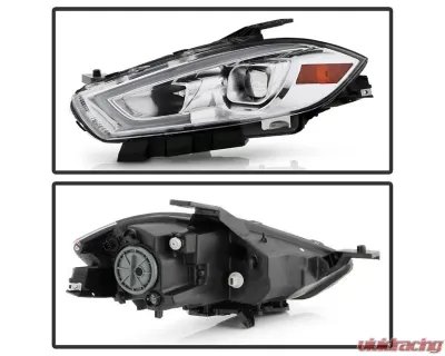 Xtune Chrome DRL Light Bar Projector Headlights HID Models Only Dodge Dart 2013-2016 - PRO-JH-DDART13-HID-LB-C
