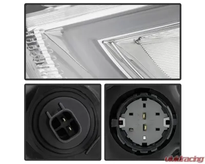Xtune Chrome DRL Light Bar Projector Headlights HID Models Only Dodge Dart 2013-2016 - PRO-JH-DDART13-HID-LB-C