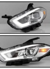 Xtune Chrome DRL Light Bar Projector Headlights HID Models Only Dodge Dart 2013-2016                                     - PRO-JH-DDART13-HID-LB-C - Image 7
