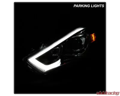 Xtune Chrome DRL Light Bar Projector Headlights HID Models Only Dodge Dart 2013-2016 - PRO-JH-DDART13-HID-LB-C