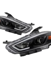 Xtune Black DRL Light Bar Projector Headlights Halogen Models Only Dodge Dart 2013-2016                                     - PRO-JH-DDART13-LB-BK - Image 10