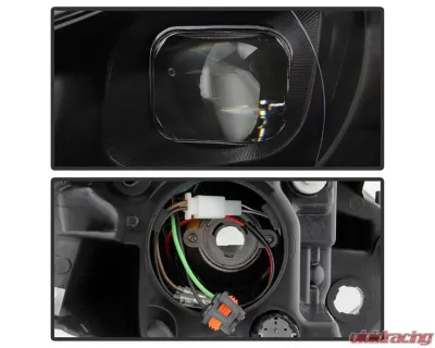 Xtune Black DRL Light Bar Projector Headlights Halogen Models Only Dodge Dart 2013-2016 - PRO-JH-DDART13-LB-BK