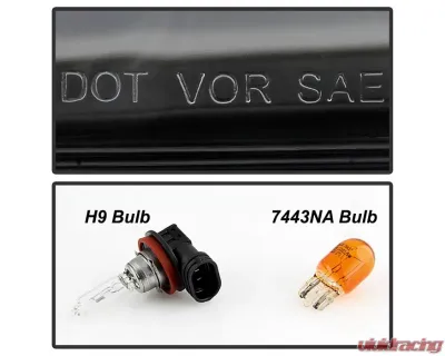 Xtune Black DRL Light Bar Projector Headlights Halogen Models Only Dodge Dart 2013-2016 - PRO-JH-DDART13-LB-BK