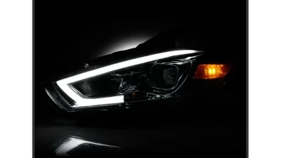Xtune Chrome DRL Light Bar Projector Headlights Halogen Models Only Dodge Dart 2013-2016                                     - PRO-JH-DDART13-LB-C - Image 8