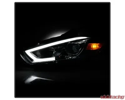 Xtune Chrome DRL Light Bar Projector Headlights Halogen Models Only Dodge Dart 2013-2016 - PRO-JH-DDART13-LB-C