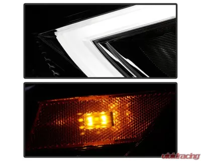 Xtune Chrome DRL Light Bar Projector Headlights Halogen Models Only Dodge Dart 2013-2016 - PRO-JH-DDART13-LB-C