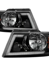 Xtune Black Switch Back LED Signal w/ DRL Crystal Headlights Ford F150 2004-2008                                     - PRO-JH-FF15004-LED-SB-BK - Image 11