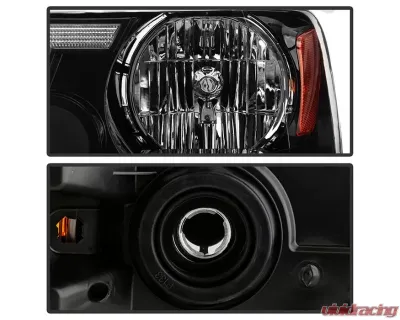 Xtune Black Switch Back LED Signal w/ DRL Crystal Headlights Ford F150 2004-2008 - PRO-JH-FF15004-LED-SB-BK