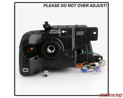 Xtune Black Switch Back LED Signal w/ DRL Crystal Headlights Ford F150 2004-2008 - PRO-JH-FF15004-LED-SB-BK