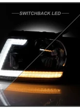 Xtune Black Switch Back LED Signal w/ DRL Crystal Headlights Ford F150 2004-2008                                     - PRO-JH-FF15004-LED-SB-BK - Image 8