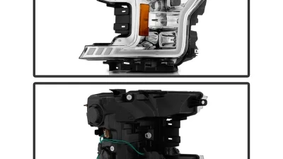 Xtune Chrome DRL LED Light Bar Projector Headlights Ford F150 2018-2020                                     - PRO-JH-FF15018-LB-C - Image 2