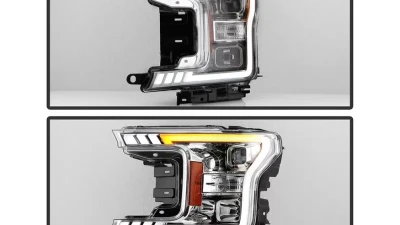 Xtune Chrome DRL LED Light Bar Projector Headlights Ford F150 2018-2020                                     - PRO-JH-FF15018-LB-C - Image 7