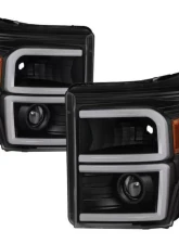 Xtune Black Light Tube DRL Projector Headlights Ford F250 | F350 | F450 Super Duty 2011-2016                                     - PRO-JH-FF25011-LBBRL-BK - Image 10