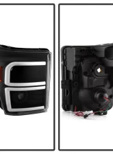 Xtune Black Light Tube DRL Projector Headlights Ford F250 | F350 | F450 Super Duty 2011-2016                                     - PRO-JH-FF25011-LBBRL-BK - Image 2