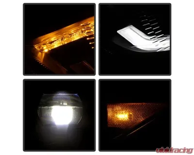 Xtune Black Full LED Headlights with LED Light Bar Ford Focus 2015-2018 - PRO-JH-FFOC15-FLED-BK