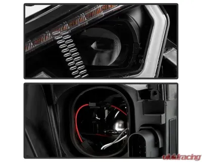 Xtune Black Full LED Headlights with LED Light Bar Ford Focus 2015-2018 - PRO-JH-FFOC15-FLED-BK