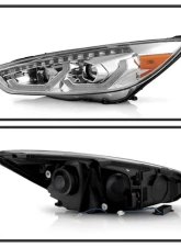 Xtune Chrome Full LED Headlights with LED Light Bar Ford Focus 2015-2018                                     - PRO-JH-FFOC15-FLED-C - Image 2