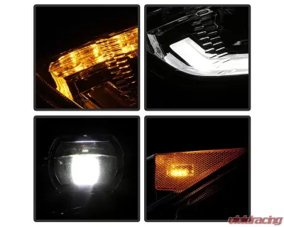Xtune Chrome Full LED Headlights with LED Light Bar Ford Focus 2015-2018 - PRO-JH-FFOC15-FLED-C