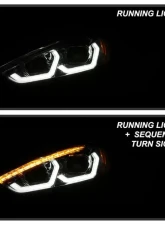 Xtune Chrome Full LED Headlights with LED Light Bar Ford Focus 2015-2018                                     - PRO-JH-FFOC15-FLED-C - Image 12