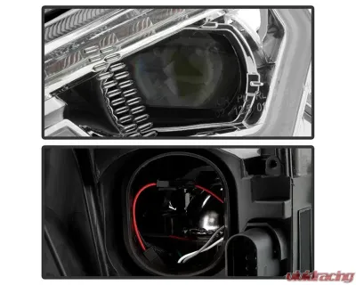 Xtune Chrome Full LED Headlights with LED Light Bar Ford Focus 2015-2018 - PRO-JH-FFOC15-FLED-C