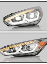 Xtune Chrome Full LED Headlights with LED Light Bar Ford Focus 2015-2018                                     - PRO-JH-FFOC15-FLED-C - Image 9