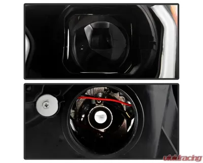 Xtune Black DRL LED Light Bar Projector Headlights Ford Focus 2015-2018 - PRO-JH-FFOC15-LB-BK