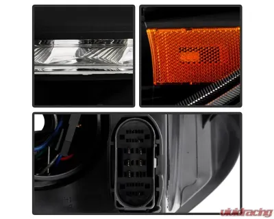 Xtune Black DRL LED Light Bar Projector Headlights Ford Focus 2015-2018 - PRO-JH-FFOC15-LB-BK
