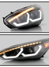 Xtune Black DRL LED Light Bar Projector Headlights Ford Focus 2015-2018                                     - PRO-JH-FFOC15-LB-BK - Image 8
