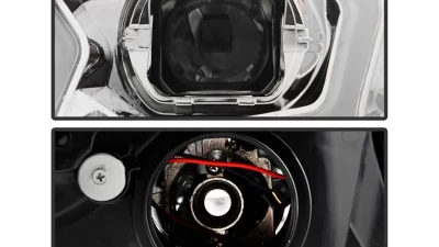 Xtune Chrome DRL LED Light Bar Projector Headlights Ford Focus 2015-2018                                     - PRO-JH-FFOC15-LB-C - Image 3