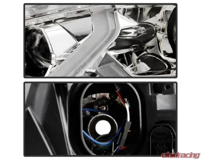 Xtune Chrome DRL LED Light Bar Projector Headlights Ford Focus 2015-2018 - PRO-JH-FFOC15-LB-C