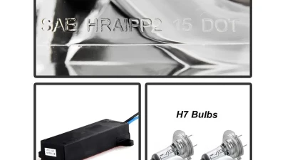 Xtune Chrome DRL LED Light Bar Projector Headlights Ford Focus 2015-2018                                     - PRO-JH-FFOC15-LB-C - Image 6