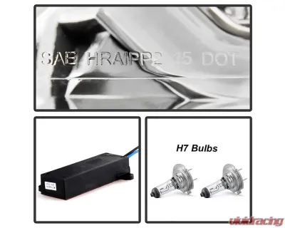 Xtune Chrome DRL LED Light Bar Projector Headlights Ford Focus 2015-2018 - PRO-JH-FFOC15-LB-C