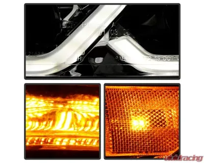 Xtune Chrome DRL LED Light Bar Projector Headlights Ford Focus 2015-2018 - PRO-JH-FFOC15-LB-C