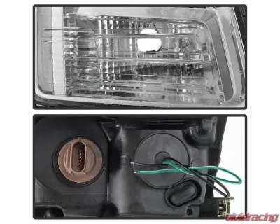 Xtune Chrome Light Bar DRL Projector Headlights Ford Fusion 2006-2009 - PRO-JH-FFU06-LB-C