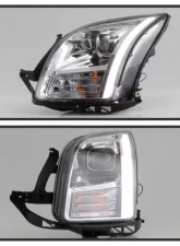 Xtune Chrome Light Bar DRL Projector Headlights Ford Fusion 2006-2009                                     - PRO-JH-FFU06-LB-C - Image 9