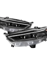 Xtune Black Light Tube DRL Halogen Projector Headlights Ford Fusion 2013-2016                                     - PRO-JH-FFU13-LB-BK - Image 12