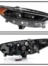 Xtune Black Light Tube DRL Halogen Projector Headlights Ford Fusion 2013-2016                                     - PRO-JH-FFU13-LB-BK - Image 2