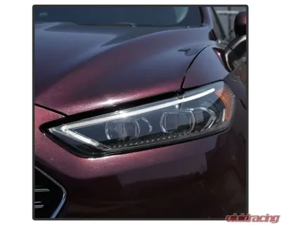 Xtune Black Light Tube DRL Halogen Projector Headlights Ford Fusion 2013-2016 - PRO-JH-FFU13-LB-BK