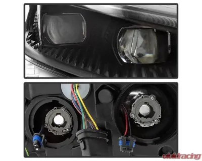 Xtune Black Light Tube DRL Halogen Projector Headlights Ford Fusion 2013-2016 - PRO-JH-FFU13-LB-BK