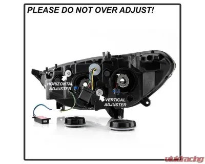 Xtune Black Light Tube DRL Halogen Projector Headlights Ford Fusion 2013-2016 - PRO-JH-FFU13-LB-BK